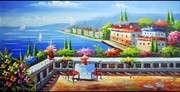 地中海风景油画装饰图片素材