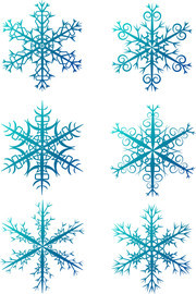 藍色圣誕雪花裝飾元素