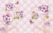 粉色花开富贵软包背景墙