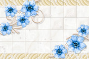 花开富贵浴室背景墙