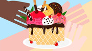 蛋糕美食插画图片