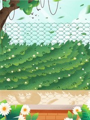 清新夏季护网绿叶背景设计