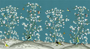 鸟语花香中国风墙布背景墙设计