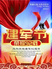 热烈庆祝八一建军节宣传海报图片