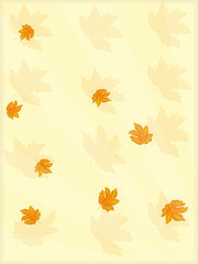 手繪楓葉底紋暖黃色飄葉背景