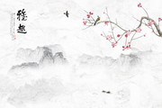花鸟古风中式背景墙图片