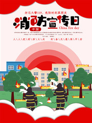 中国消防宣传日海报设计