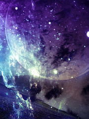 宇宙抽象科技海报背景图片