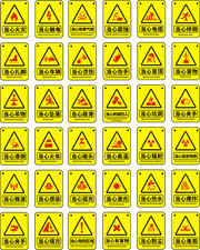 黄色安全标识警告牌设计