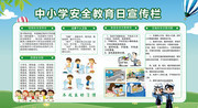 中小学生安全教育日绿色风格展板图片