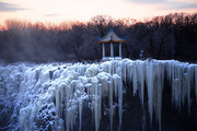 吊水楼冰瀑布自然风景图片