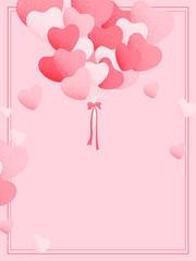 粉色爱心气球背景图片素材