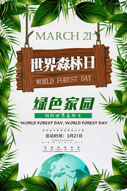 清新321世界森林日海报