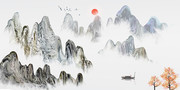 中国风意境山水风景画
