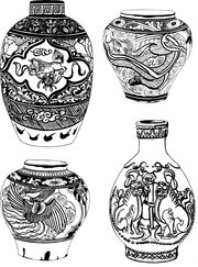 古典陶瓷花瓶图案