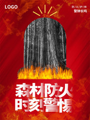 森林防火时刻警惕宣传海报