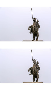 马援骑战马雕像图