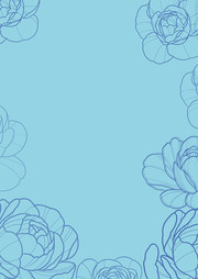蓝色线描花朵背景素材下载