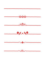 中国红边框纹理中式花纹分割线素材