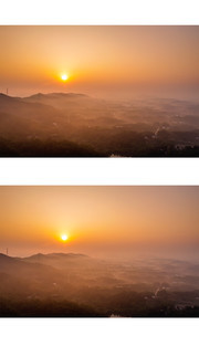 群山晨雾日出风景图片