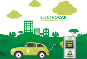 新能源充电汽车插画