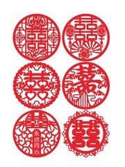 中式婚礼喜字剪纸图片