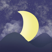 卡通月夜星空背景图片素材