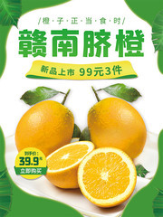 赣南脐橙水果促销海报