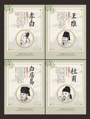 中国古代名人诗词挂图图片