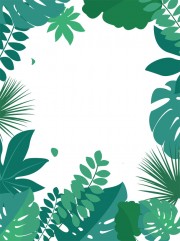 绿色植物叶子卡通背景