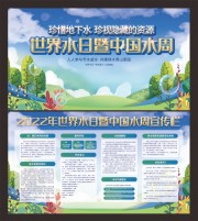 世界水日中国水周环保宣传栏图片素材