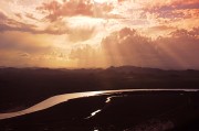 黃河黃昏落日風景圖片素材