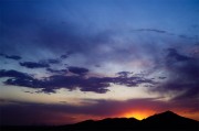 黄昏落日远山风景图片素材