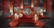 中式婚礼摄影布景背景图片素材