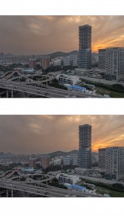 济南英雄山立交桥日落风景图片