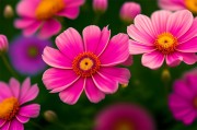 色彩艳丽的波斯菊花卉高清图