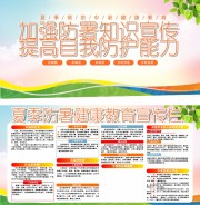 彩色夏季防暑健康教育宣传栏