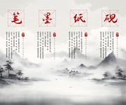中国风笔墨纸砚海报图片素材