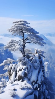 雪松冬景图片
