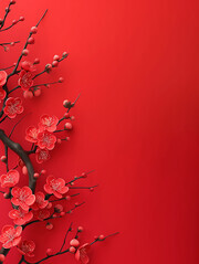 喜庆红梅背景图片