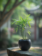 竹子的盆景图片素材