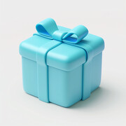 高清蓝色立体礼盒图片