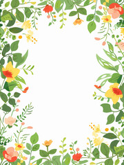 彩色花卉装饰边框