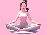 练瑜伽的人物3D插画图片