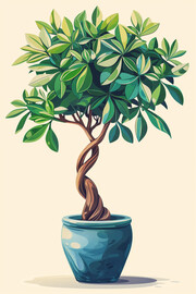 盆栽植物插画图片