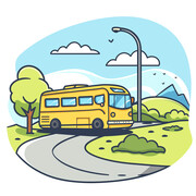 公交车插画图片素材