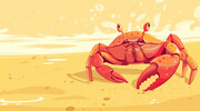 卡通沙滩螃蟹背景图片