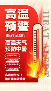 高温预警夏季防暑海报