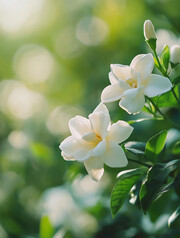 栀子花特写背景素材