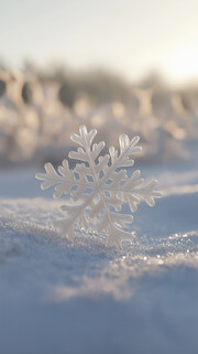 雪地上的雪花冬天背景图片